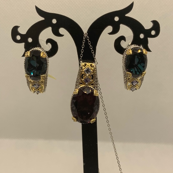 ALEXANDRIA QUARTZ, TANZANITE, ZIRCON PENDANT - Picture 8 of 8